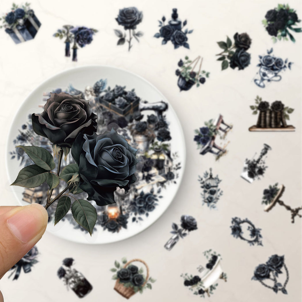 Lunira - Black Rose Gothic Sticker Pack