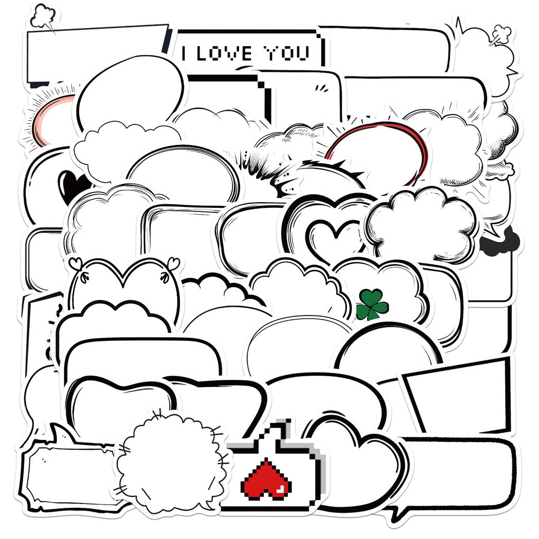 Lunira - Black White Speech Bubble Sticker Pack