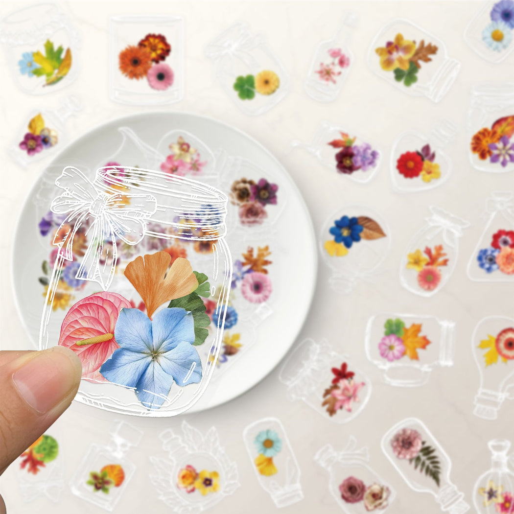 Lunira - Bottle Floral Miniature Sticker Pack