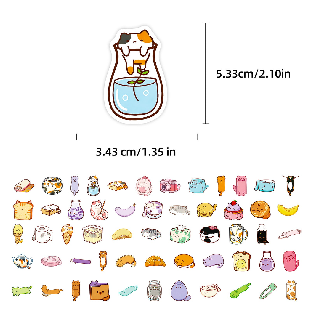 Lunira - Colorful Cat Everyday-Object Sticker Pack - product view 5 5