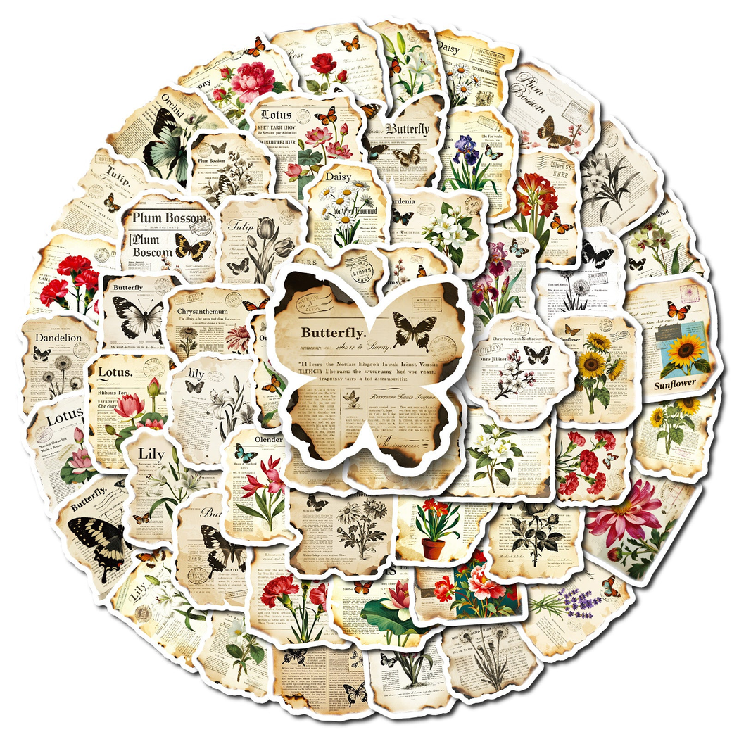 Lunira - Vintage Botanical Butterfly Sticker Pack - BotanicFly variant 5