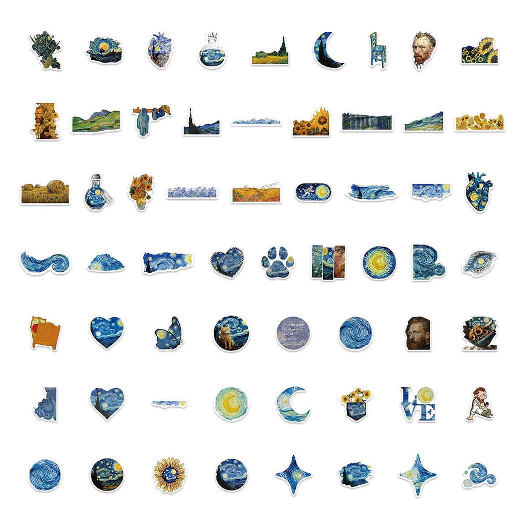 Lunira - Blue-Yellow Classic Art Sticker Pack - ClassicArt variant 5