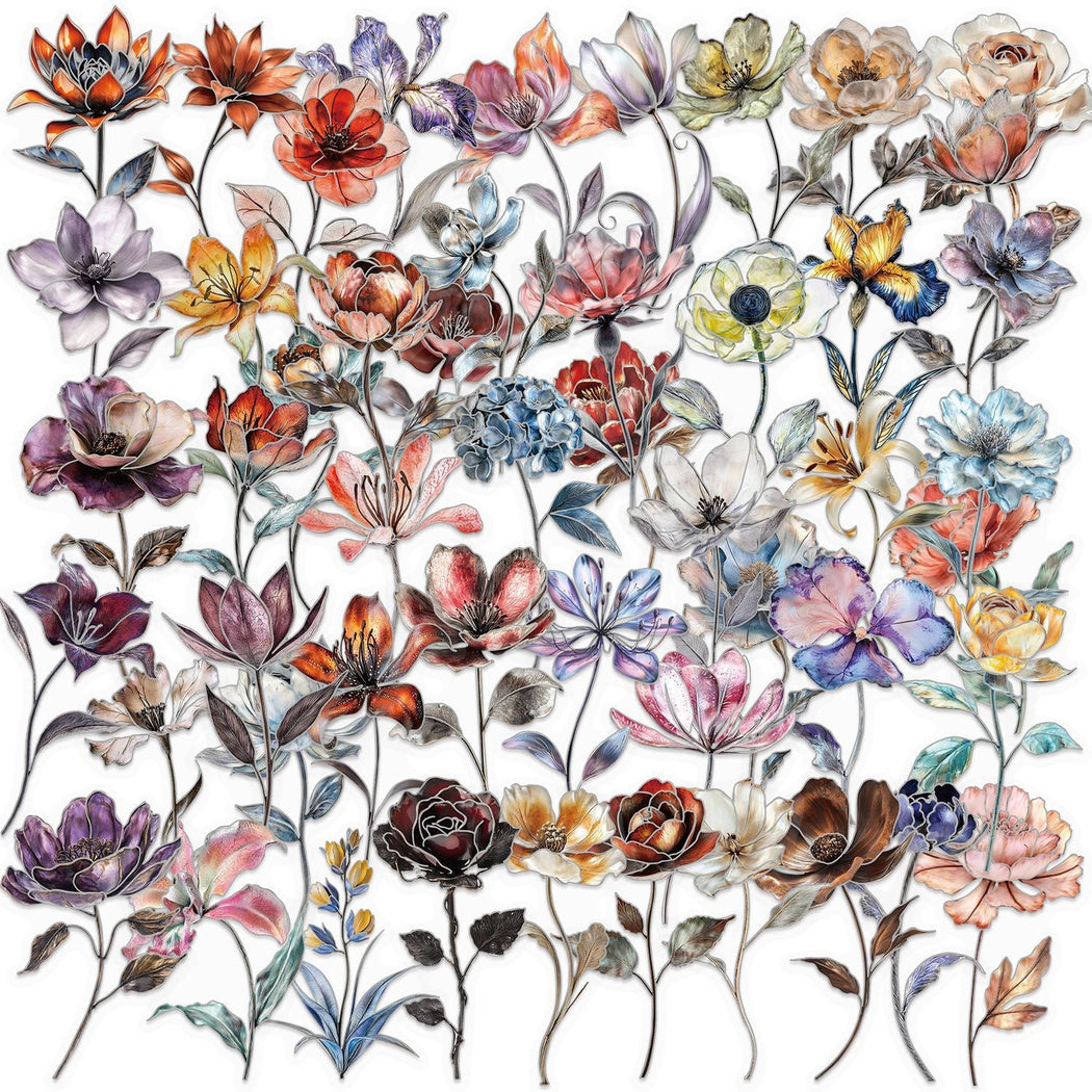 Vintage rose collage grouped sticker assortment