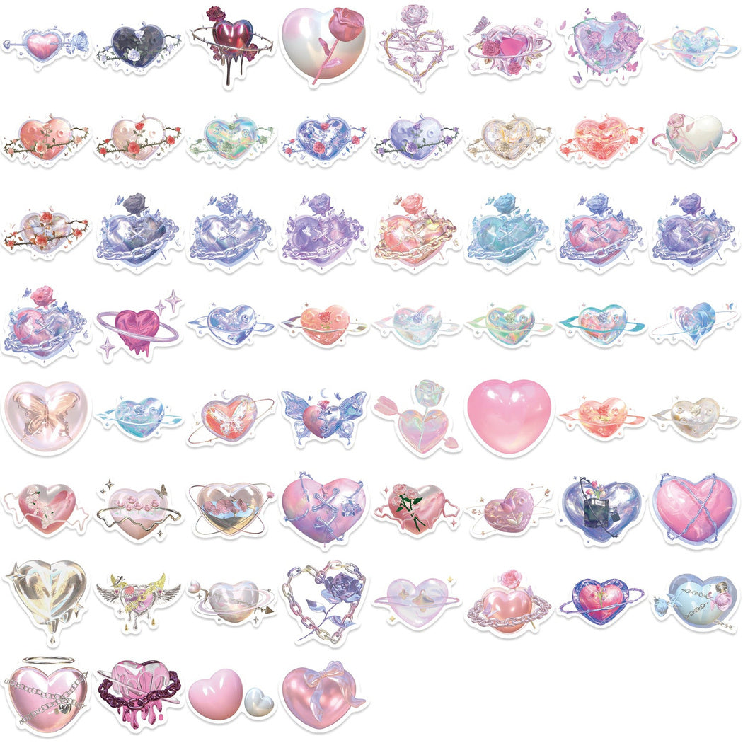 Lunira - Rose Heart Colorful Sticker Pack