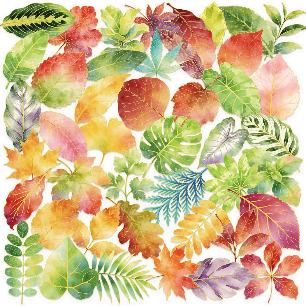 Autumn leaf grouped sticker assortment