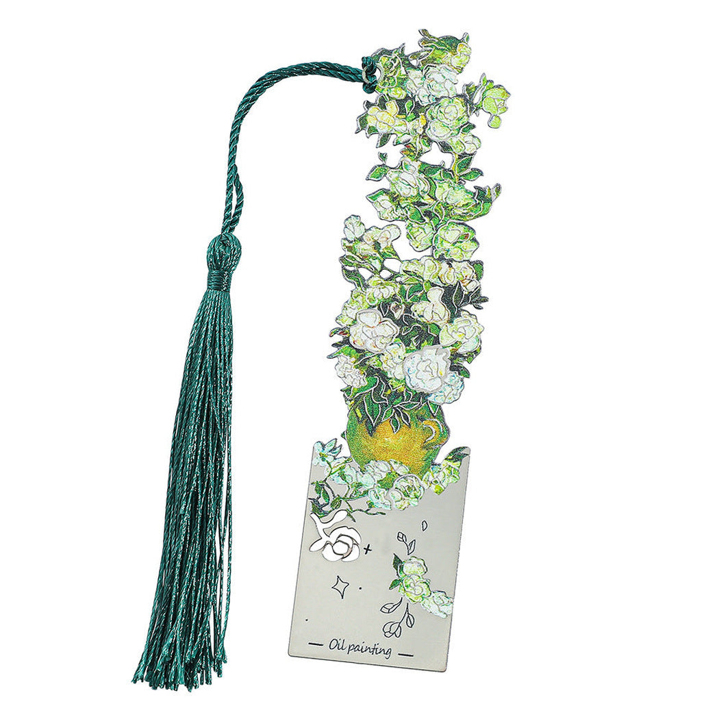 Four art print bookmark styles on a white background