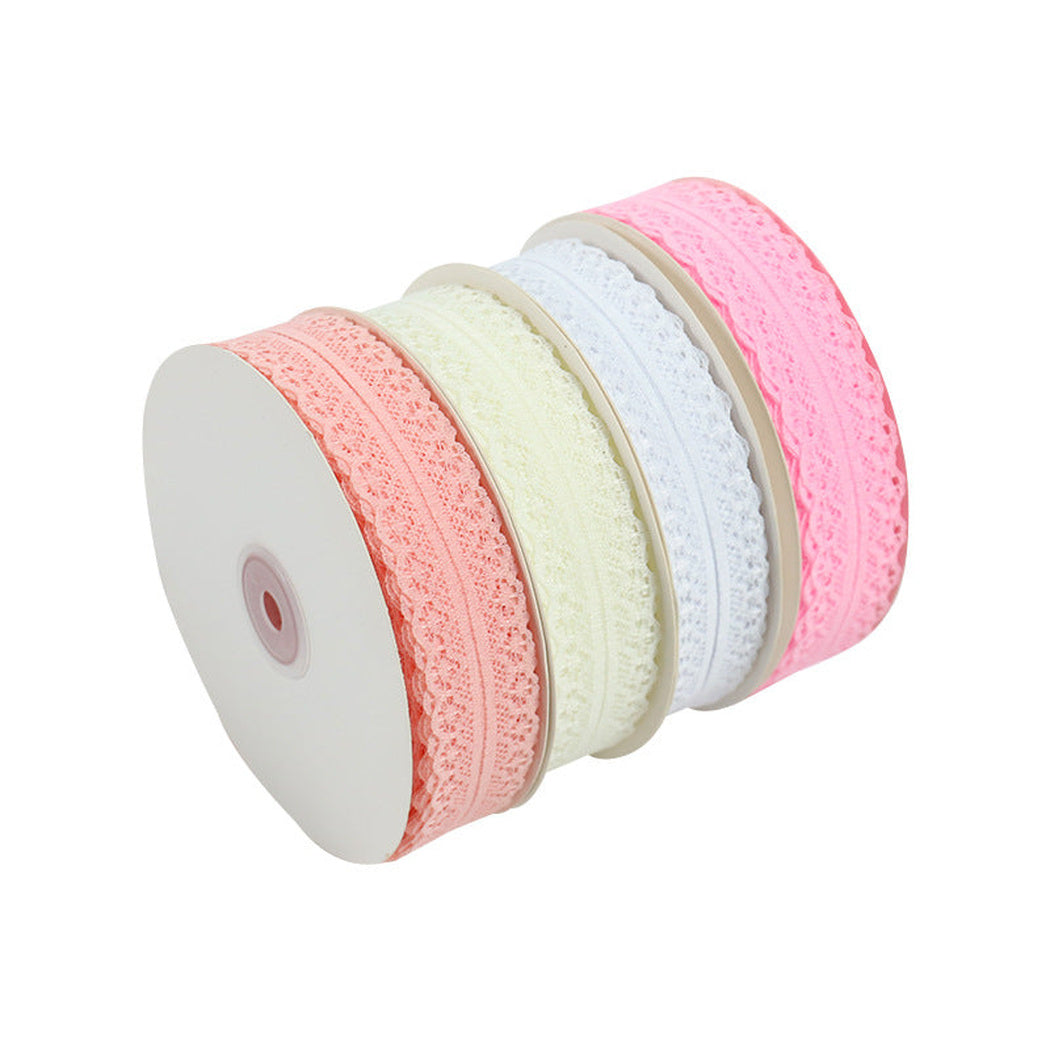 Four lace ribbon colors on rolls