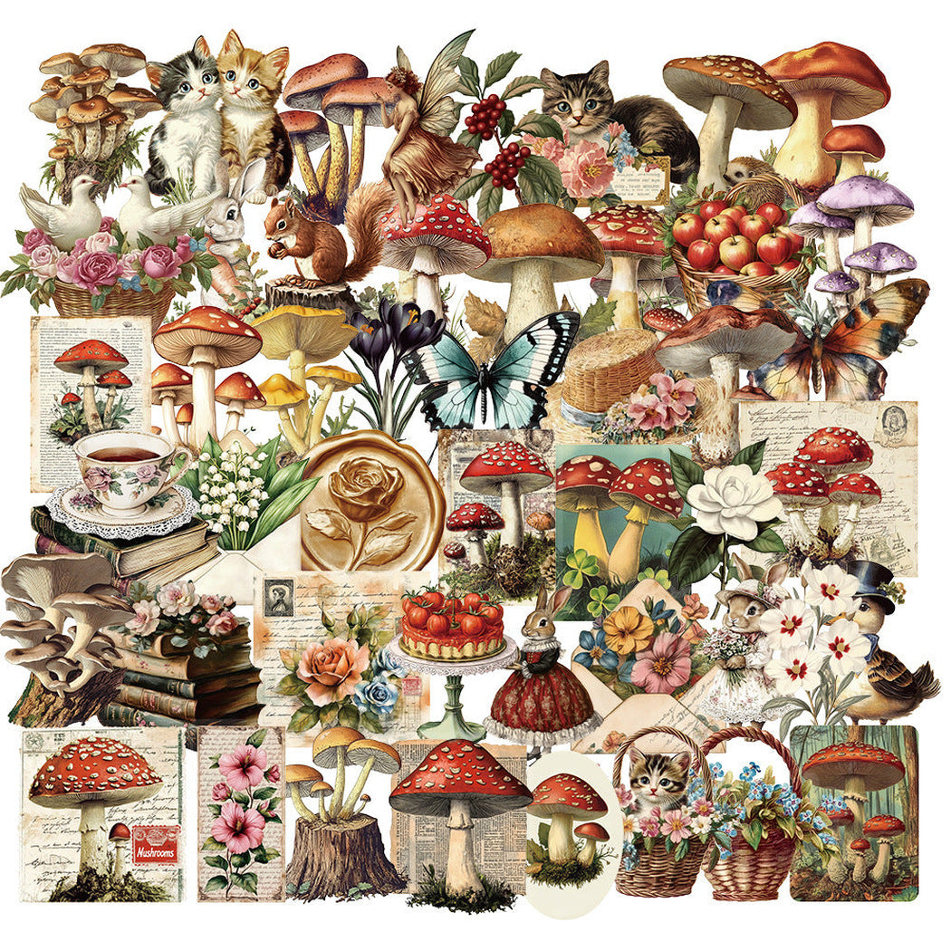 Lunira - Mushroom Cat Vintage Sticker Pack