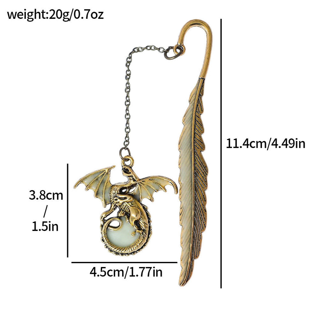 Gold dragon feather bookmark dimensions