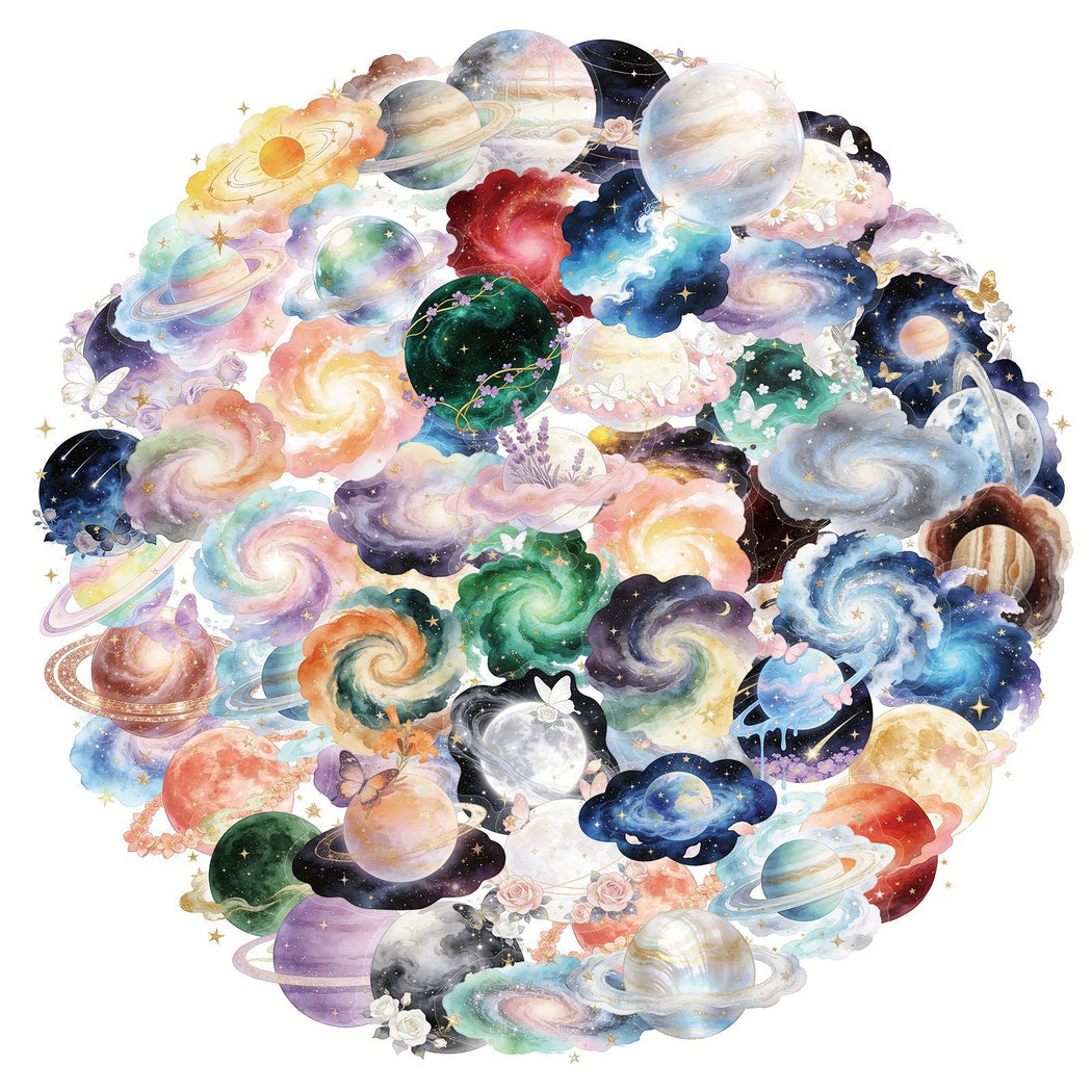 Galaxy planet grouped sticker assortment