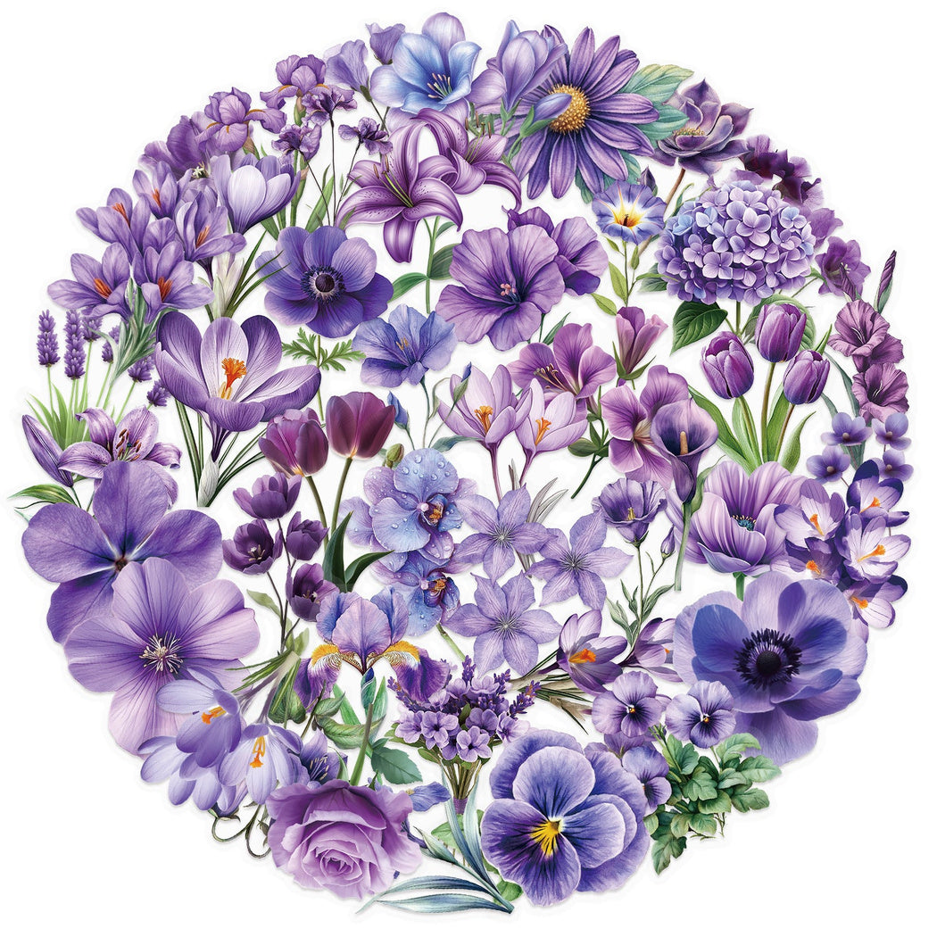 Lunira - Purple Floral Botanical Sticker Pack