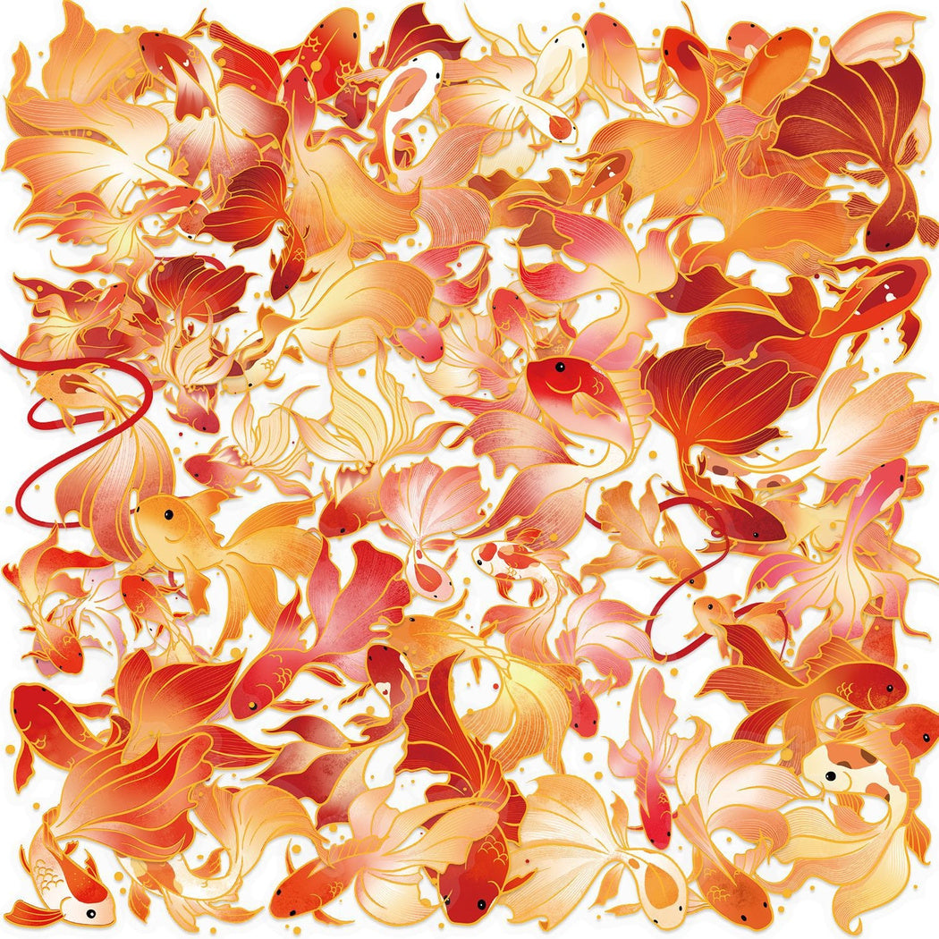 Koi fish grouped sticker assortment