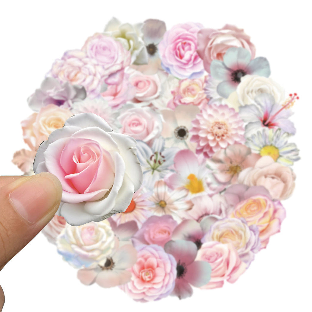 Lunira - Pink Floral Transparent Sticker Pack
