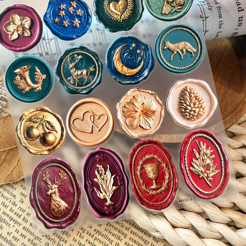 Wax seal motif individual sticker designs