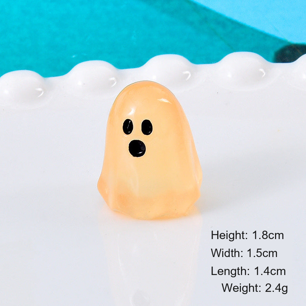 Orange Halloween Colorful Glow Ghost Figurine, single variant view