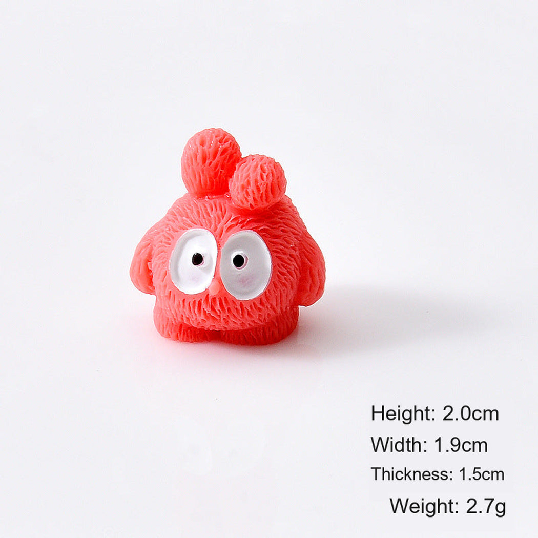 Red Colorful Round Monster Miniature Figurine, single variant view