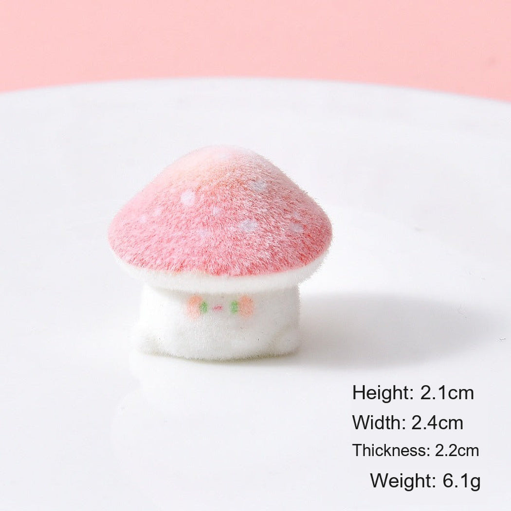 Blank Flocked Expressive Mushroom Figurine, single variant view