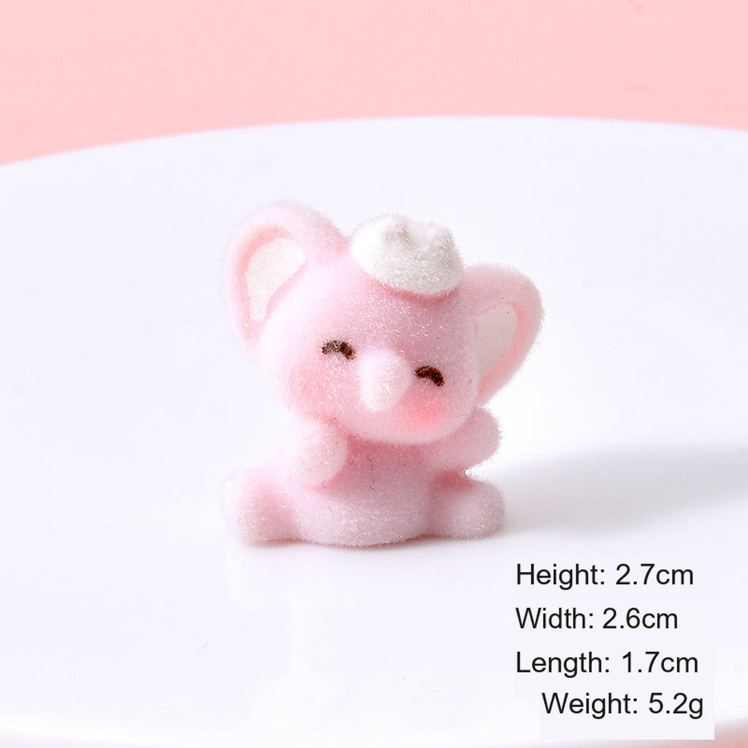 PinkHat Flocked Elephant Outfit Miniature Figurine, single variant view