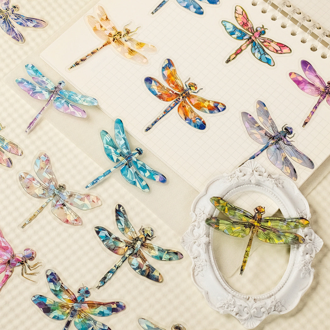 Lunira - Iridescent Dragonfly Colorful Sticker Pack