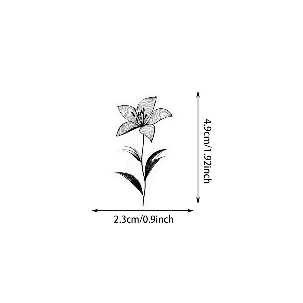 Lunira - Black White Botanical Line Art Sticker Pack