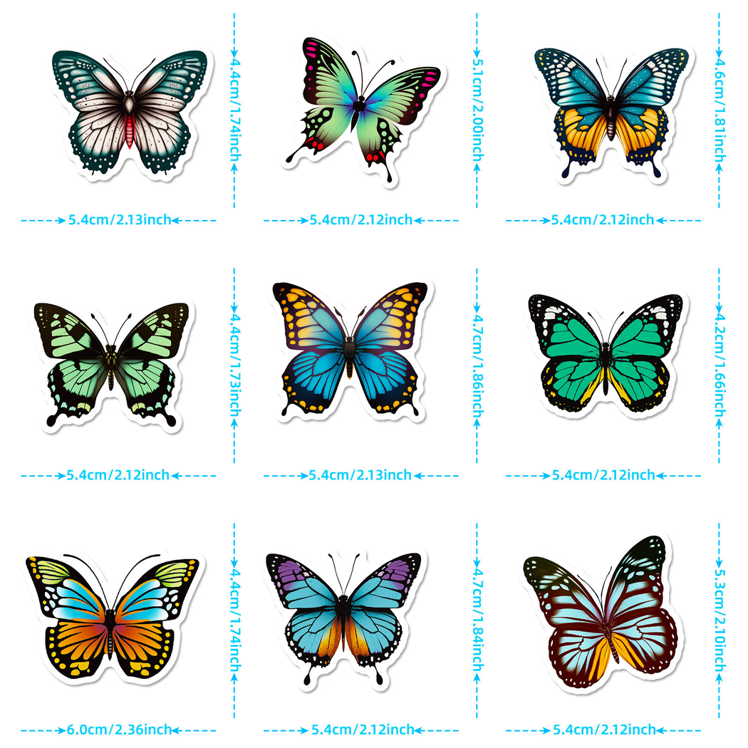 Lunira - Blue Butterfly Floral Sticker Pack - product view 6