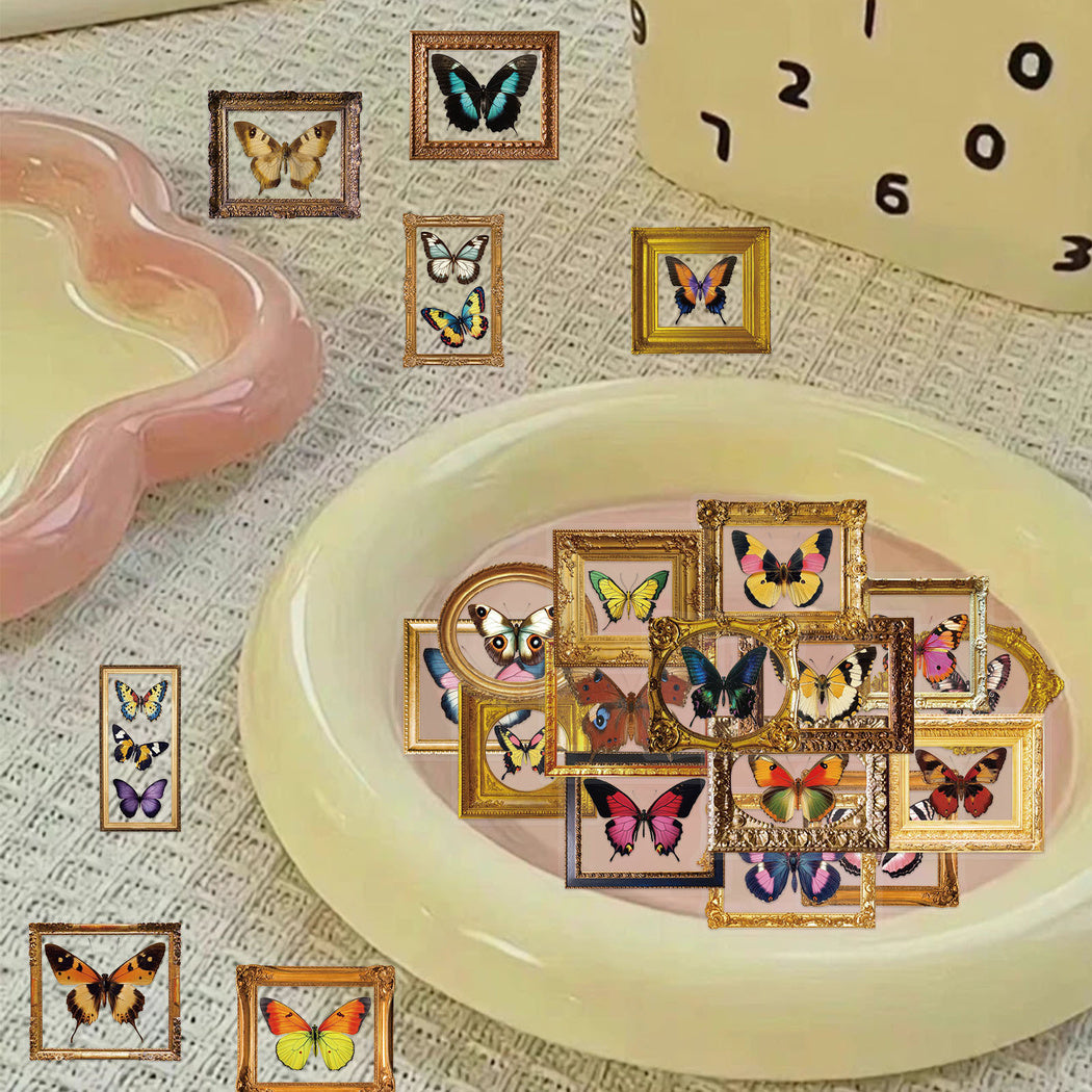 Lunira - Framed Butterfly Specimen Sticker Pack