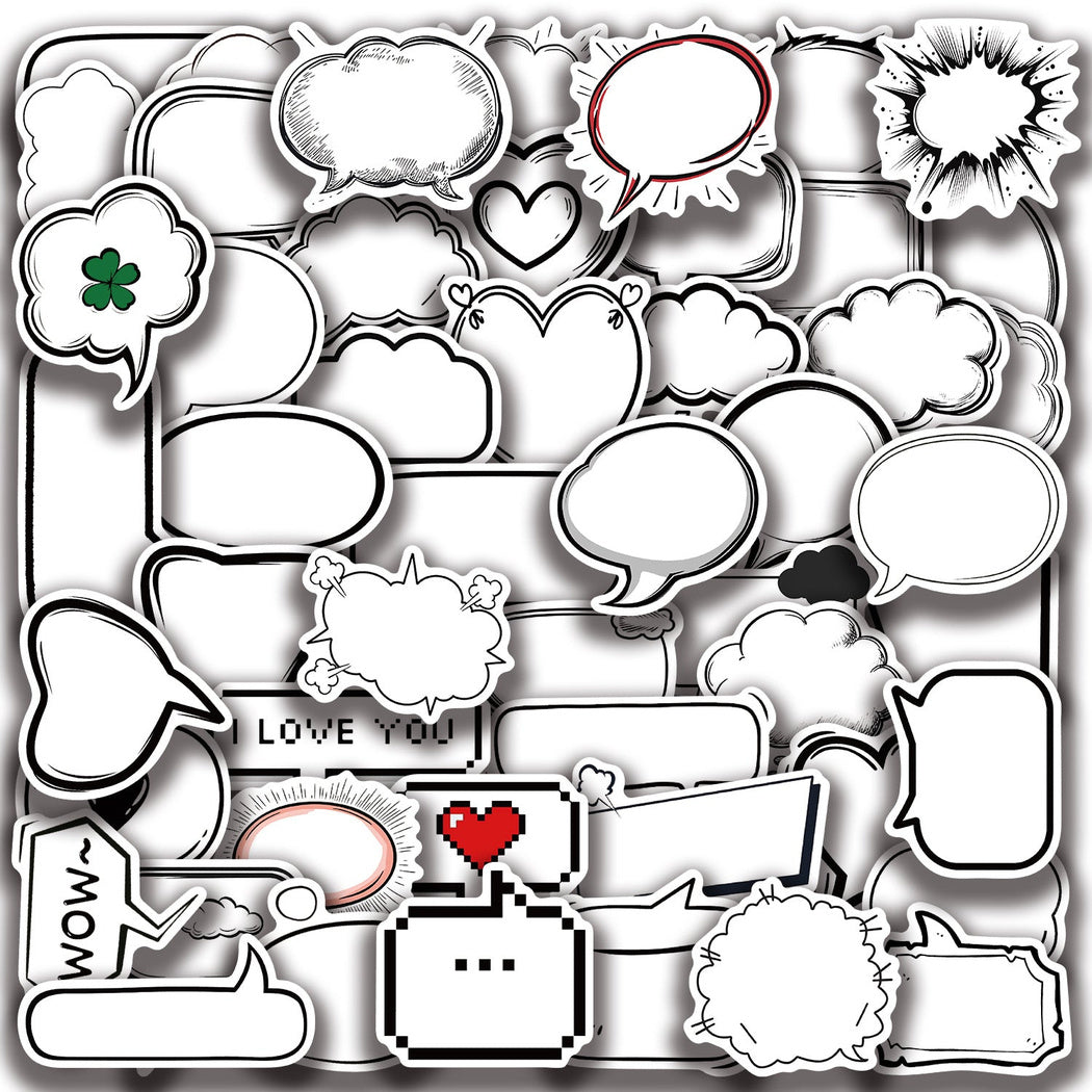 Lunira - Black White Speech Bubble Sticker Pack