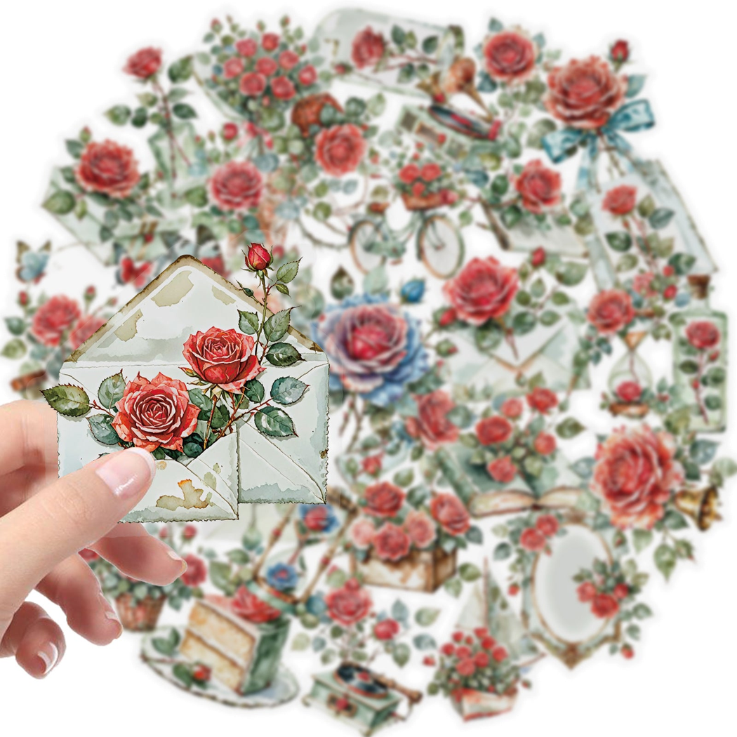 Lunira - Vintage Rose Botanical Sticker Pack - product view 6 6