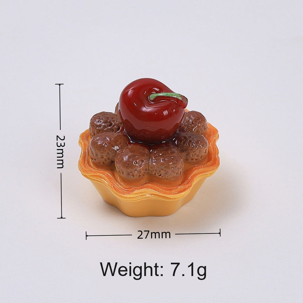 Brown Cherry Cream Tart Craft Embellishment, single variant view