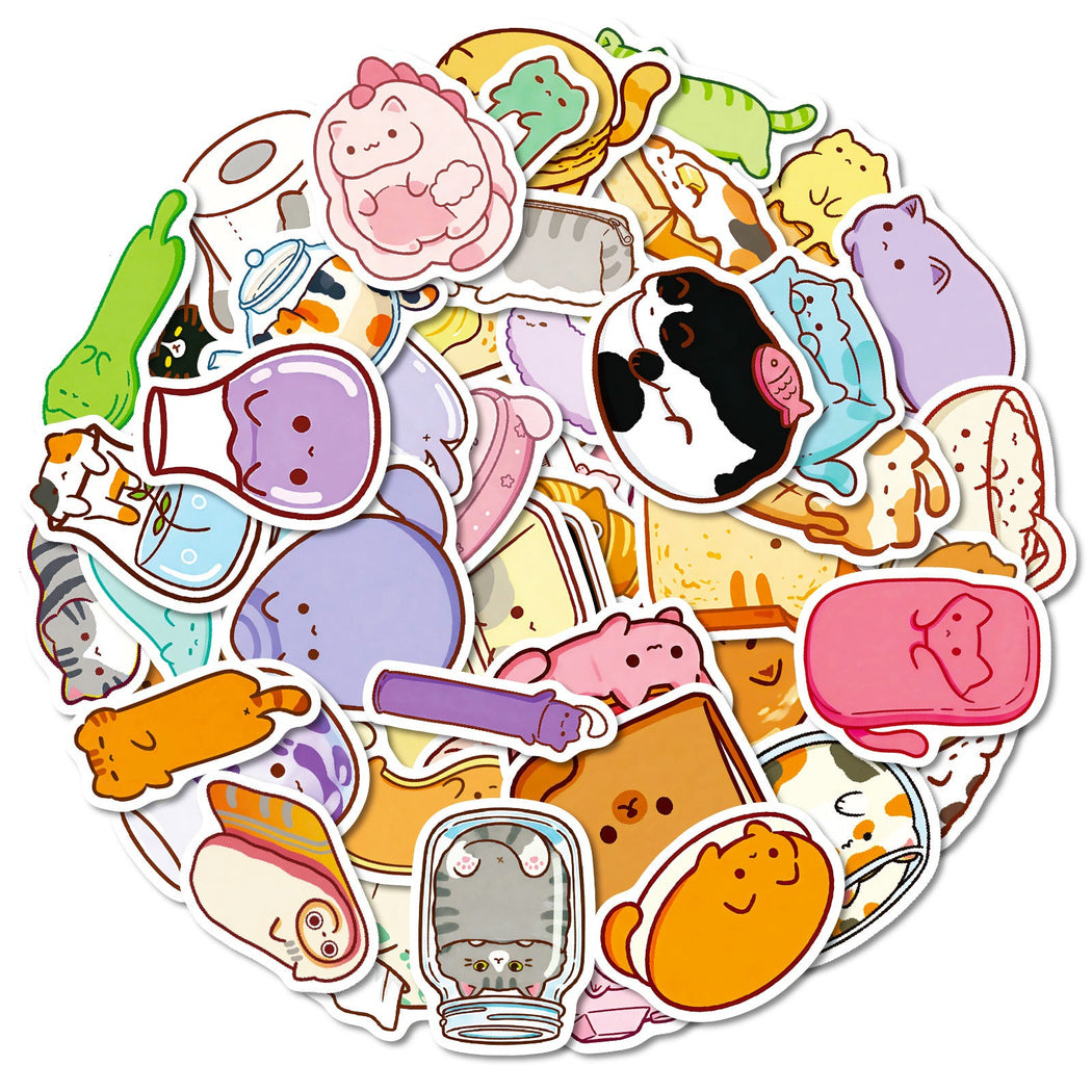 Lunira - Colorful Cat Everyday-Object Sticker Pack - CatObjects variant