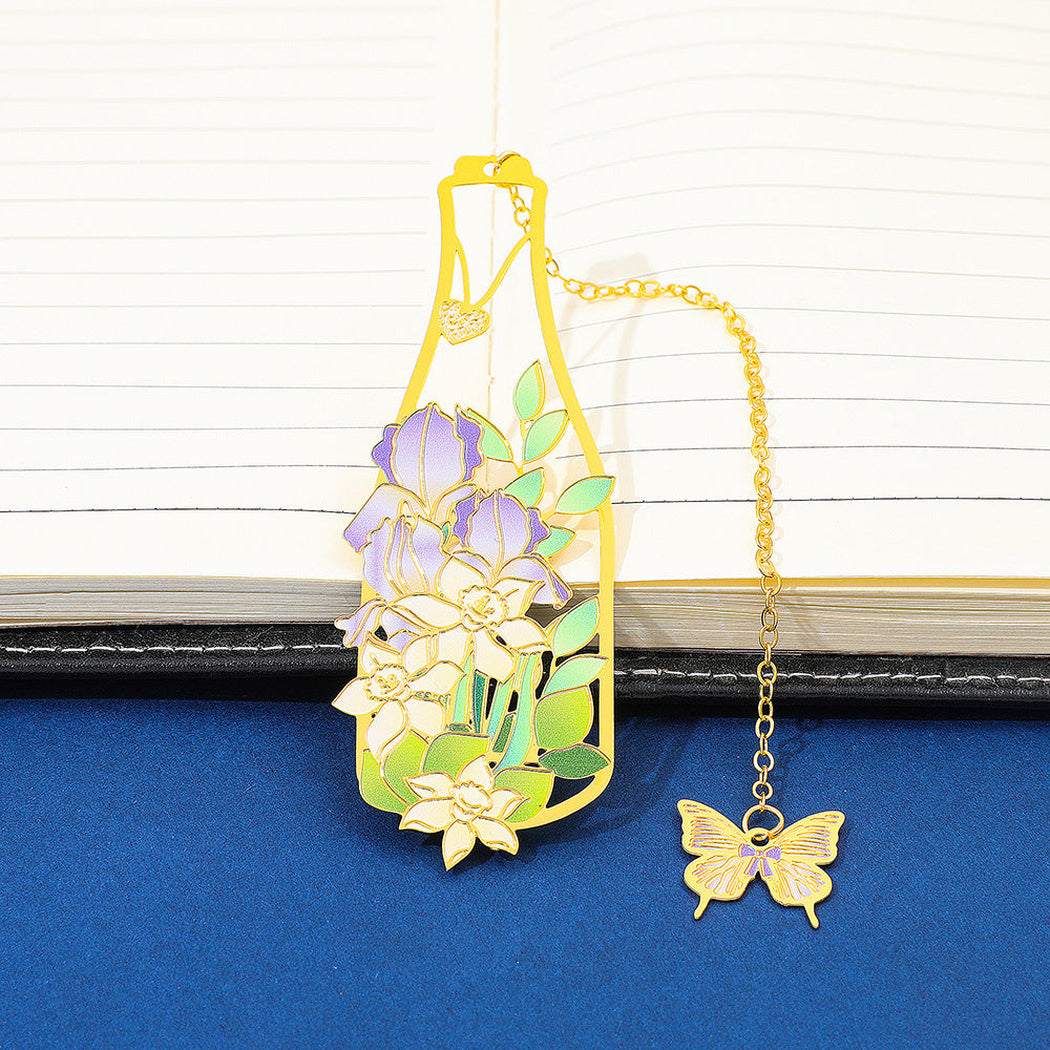 Purple floral vase bookmark