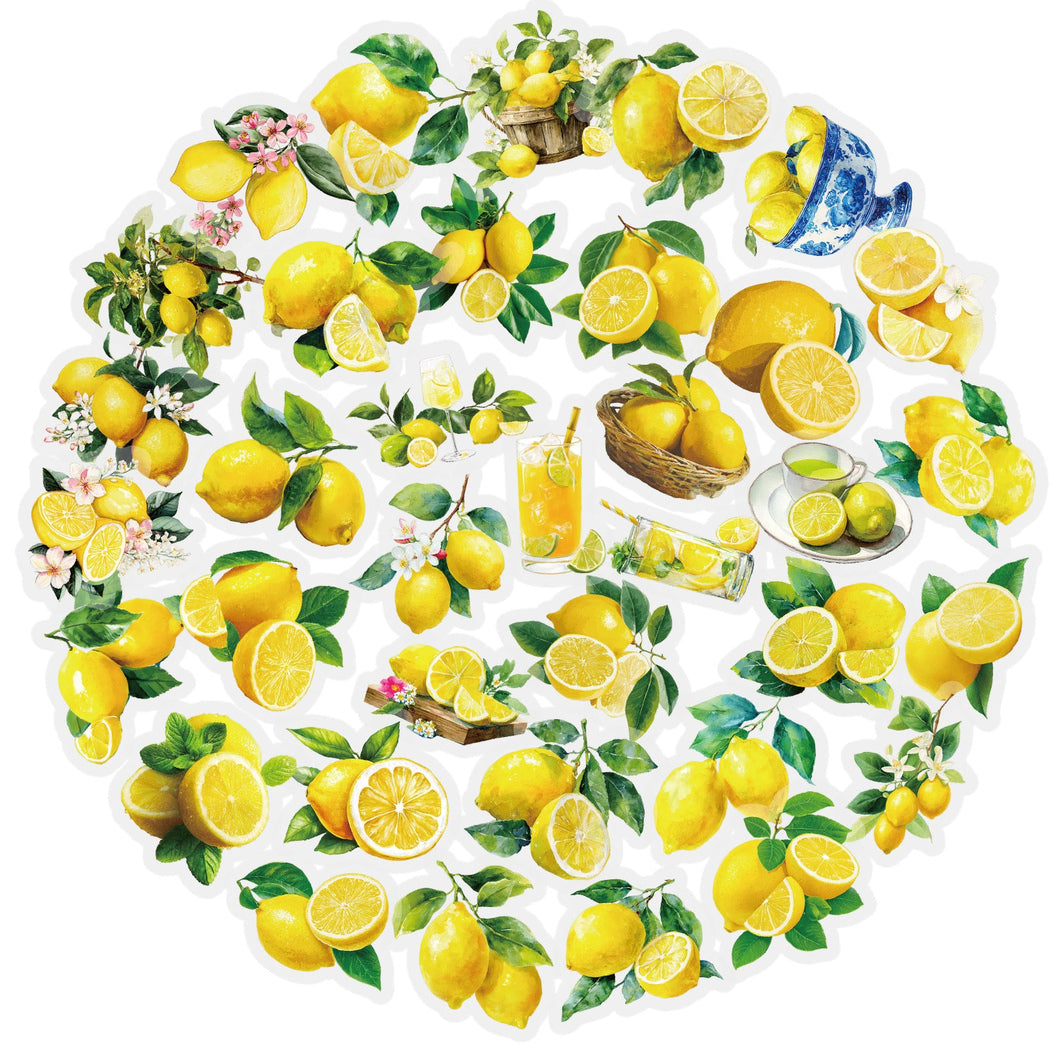 Lunira - Yellow Lemon Botanical Sticker Pack - Lemon variant