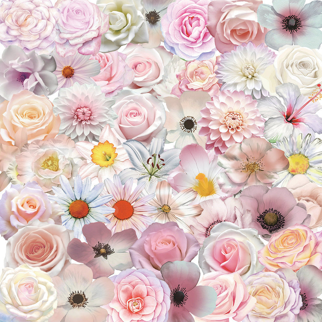 Lunira - Pink Floral Transparent Sticker Pack