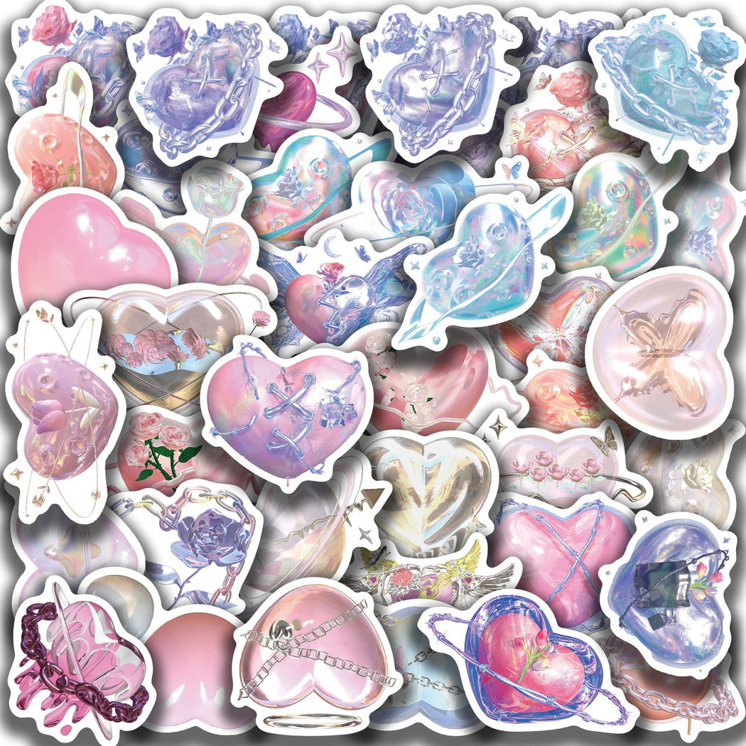Lunira - Rose Heart Colorful Sticker Pack