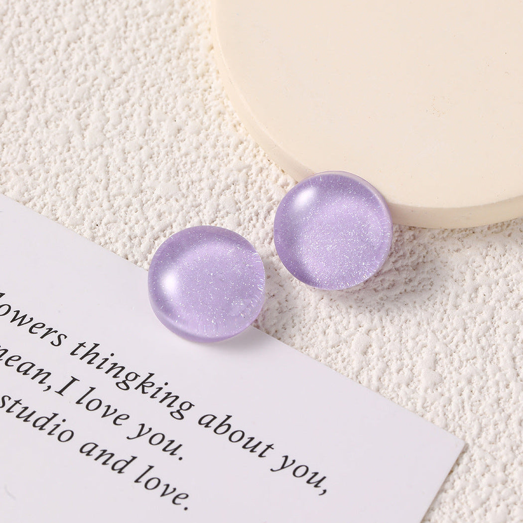 Purple Translucent Color Round Craft Embellishment, variant view