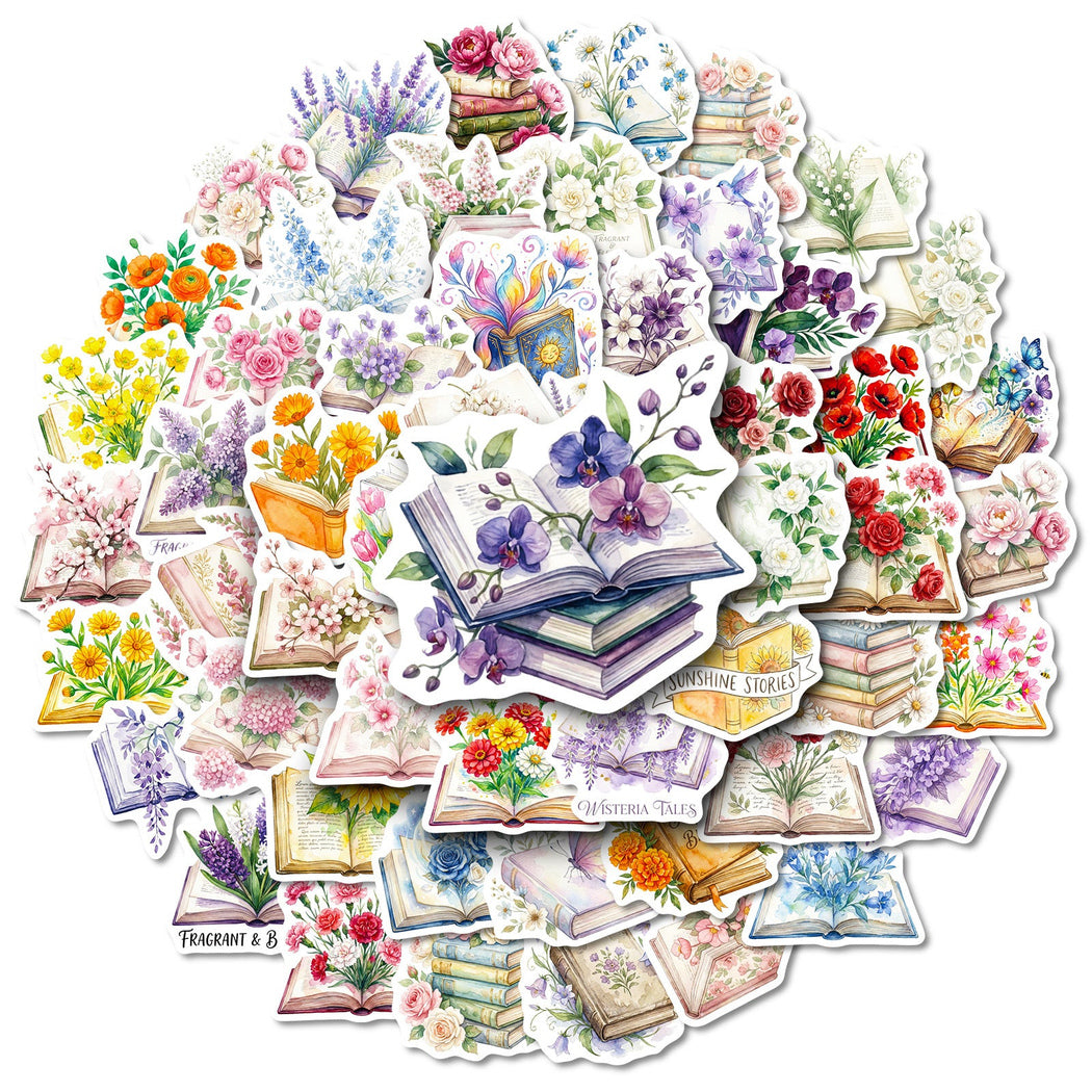 Lunira - Watercolor Book Floral Sticker Pack - BookFloral variant