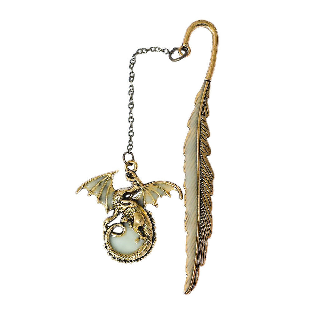 Gold dragon feather bookmark