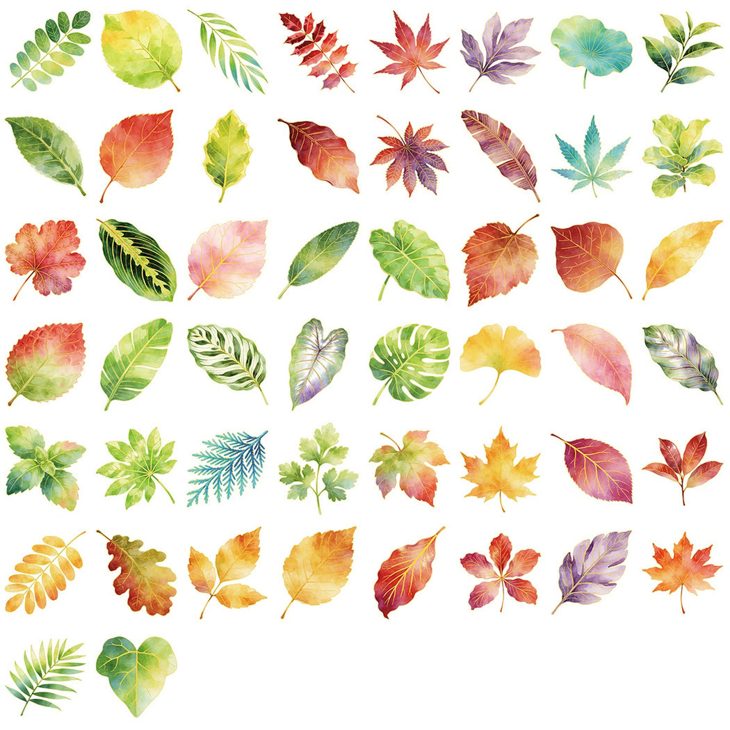 Autumn leaf individual sticker designs
