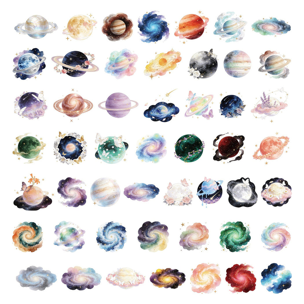 Galaxy planet individual sticker designs