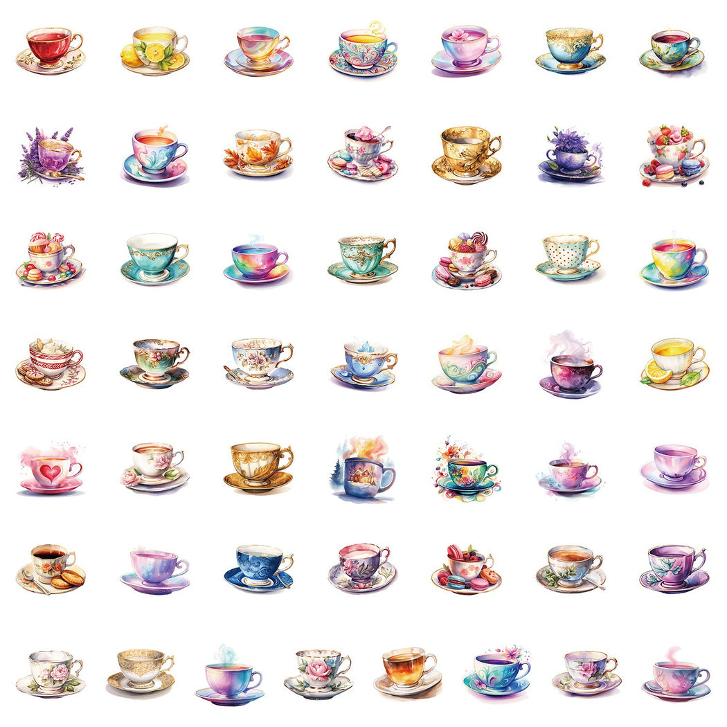 Lunira - Watercolor Teacup Sticker Pack - Teacup variant