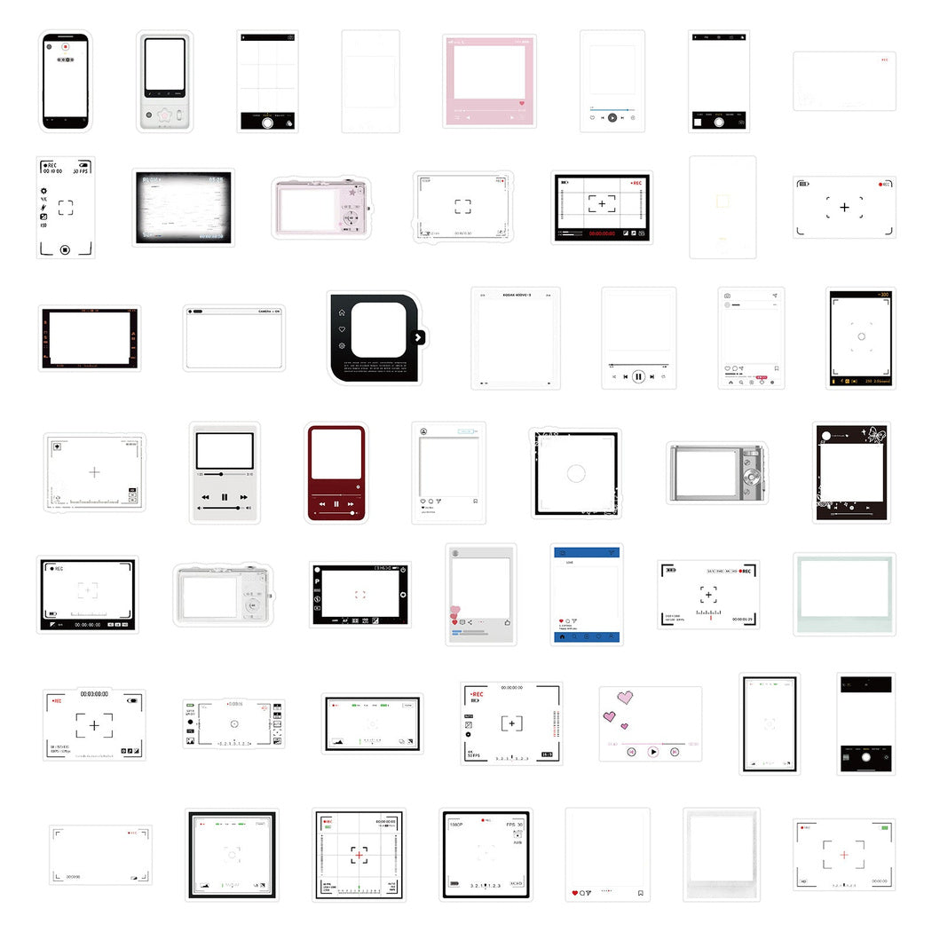 Geometric frame individual sticker designs