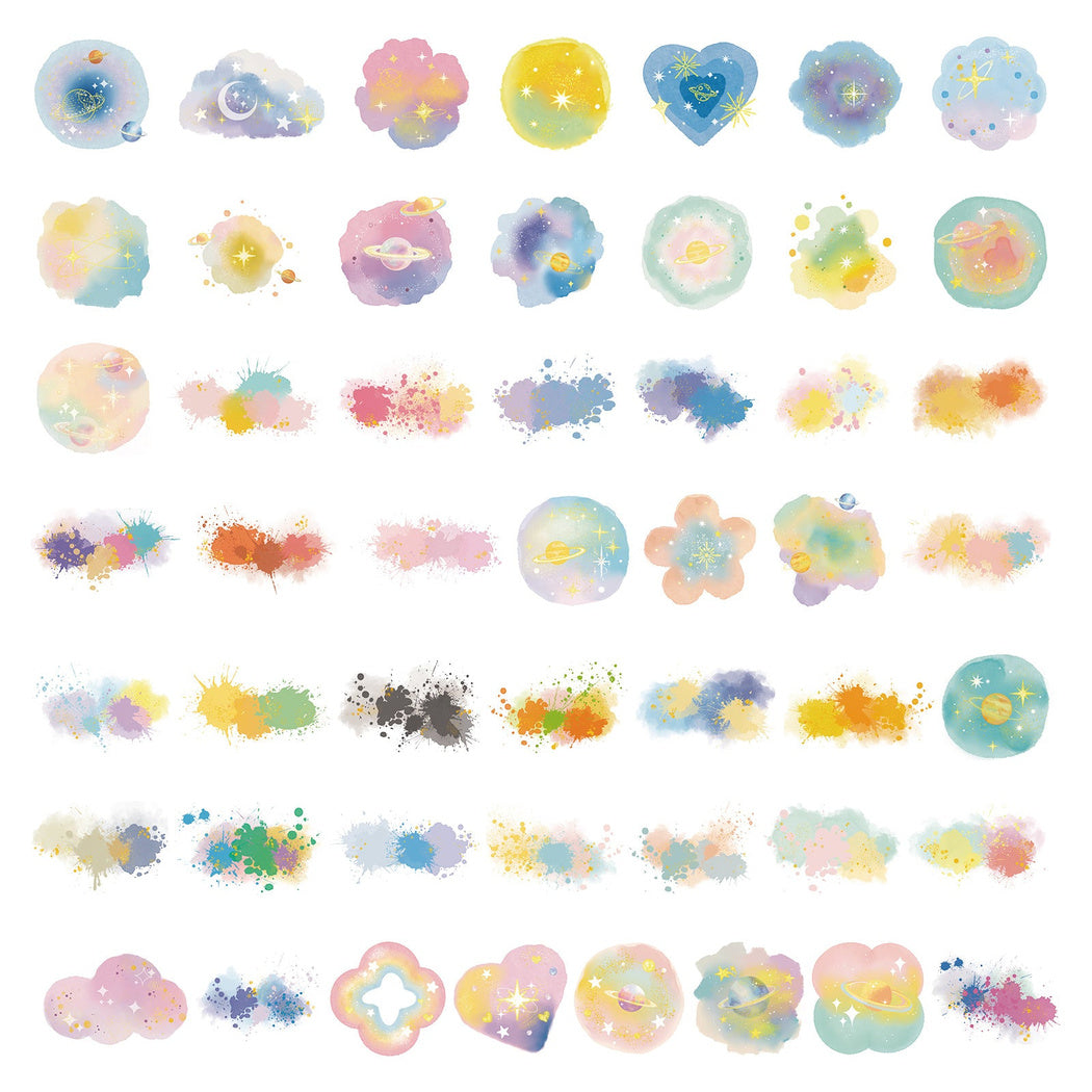 Pastel sparkle individual sticker designs