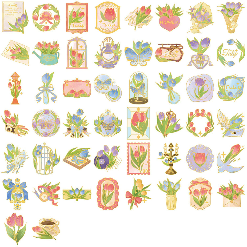 Vintage floral postage individual sticker designs
