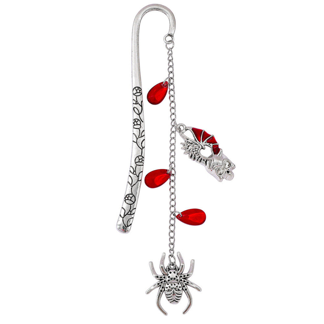 Spider charm gothic bookmark