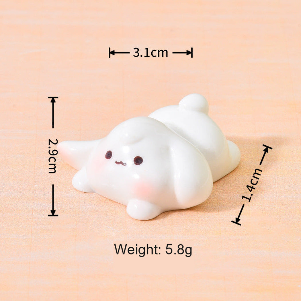 Prone Lop-Eared Rabbit Pose Miniature Figurine, single variant view