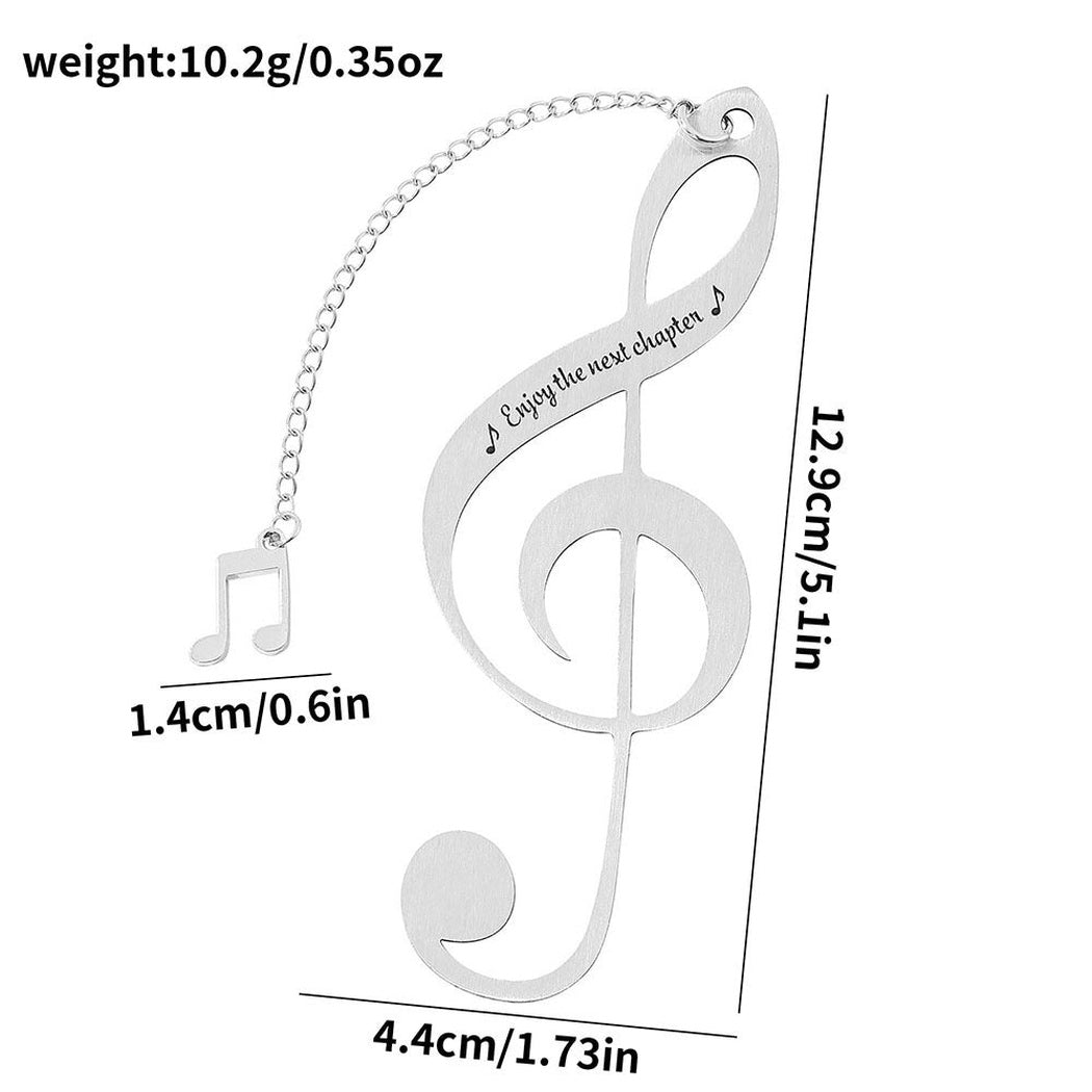 Engraved treble clef bookmark dimensions