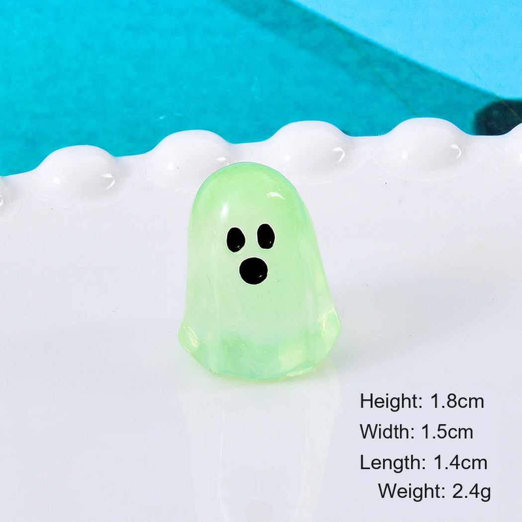 Green Halloween Colorful Glow Ghost Figurine, single variant view