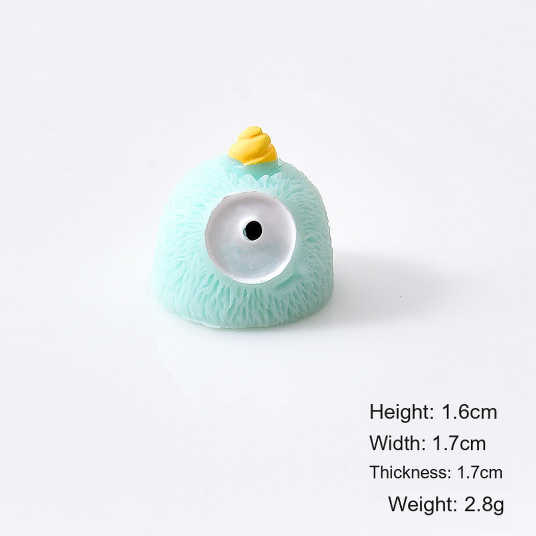 Green Colorful Round Monster Miniature Figurine, single variant view