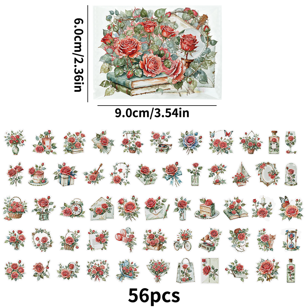 Lunira - Vintage Rose Botanical Sticker Pack - product view 7