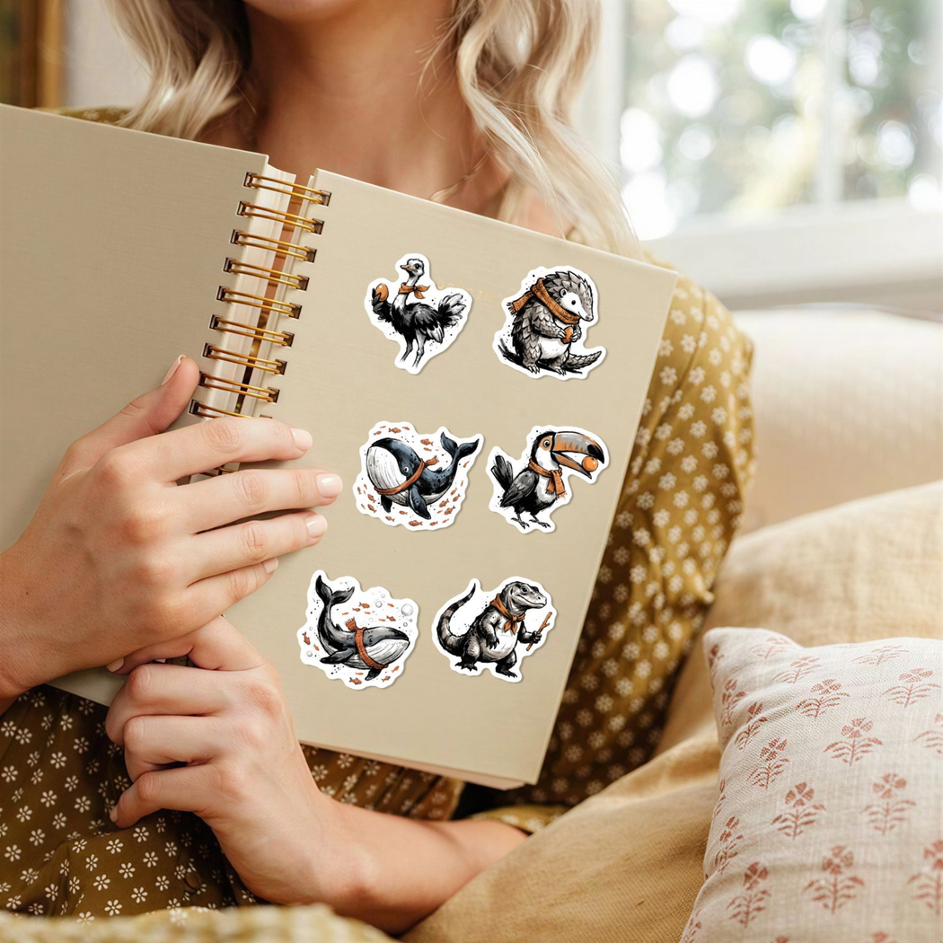 Lunira - Monochrome Woodland Animal Sticker Pack - product view 7